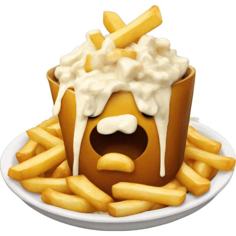 Poutine qui mange une poutine emoji