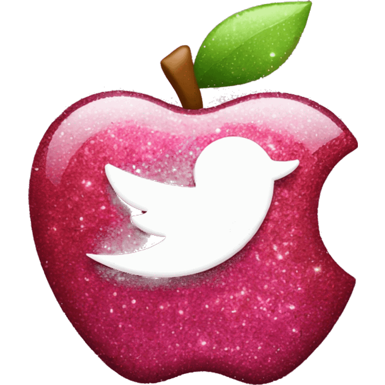 apple swift logo in sparkly pink glitter emoji