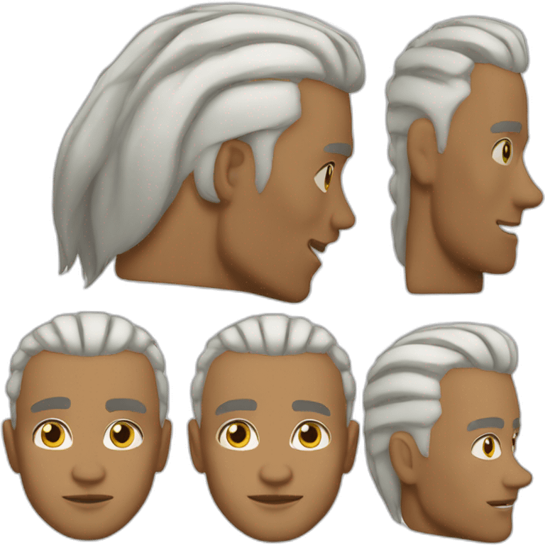 The rock White hair emoji