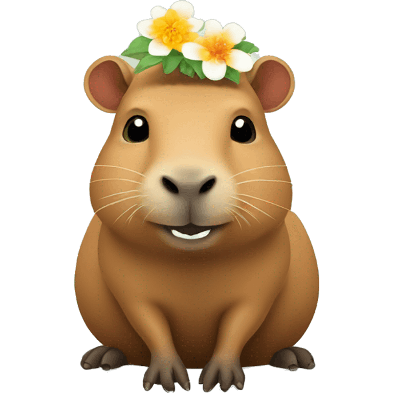 capybara with a flower on the head emoji