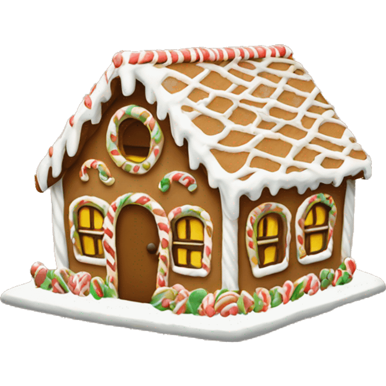 Neutral gingerbread house  emoji