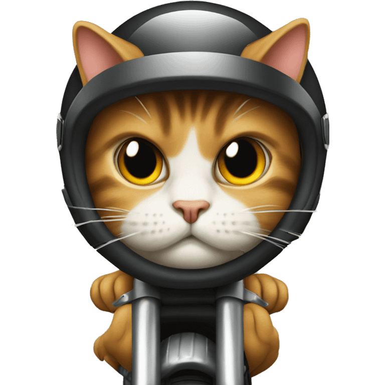 A angry cat riding a motorcycle emoji