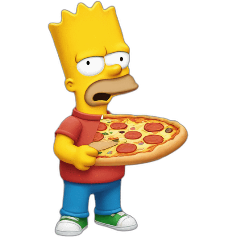 bart simpson eating pizza emoji