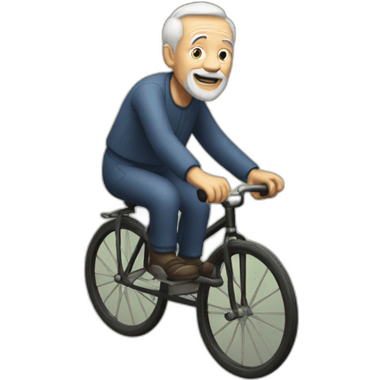 Old man unicycling emoji