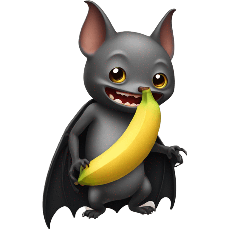 Bat eating a banana emoji