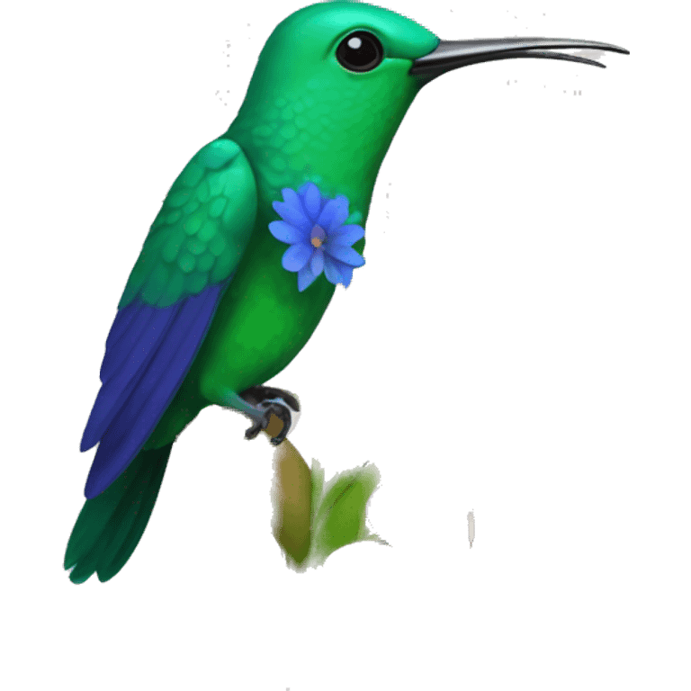 Colibrí con oliendo una flor  emoji