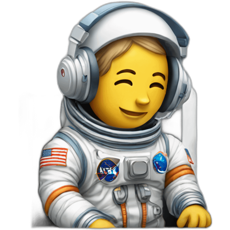 astronaut on laptop with headphones emoji