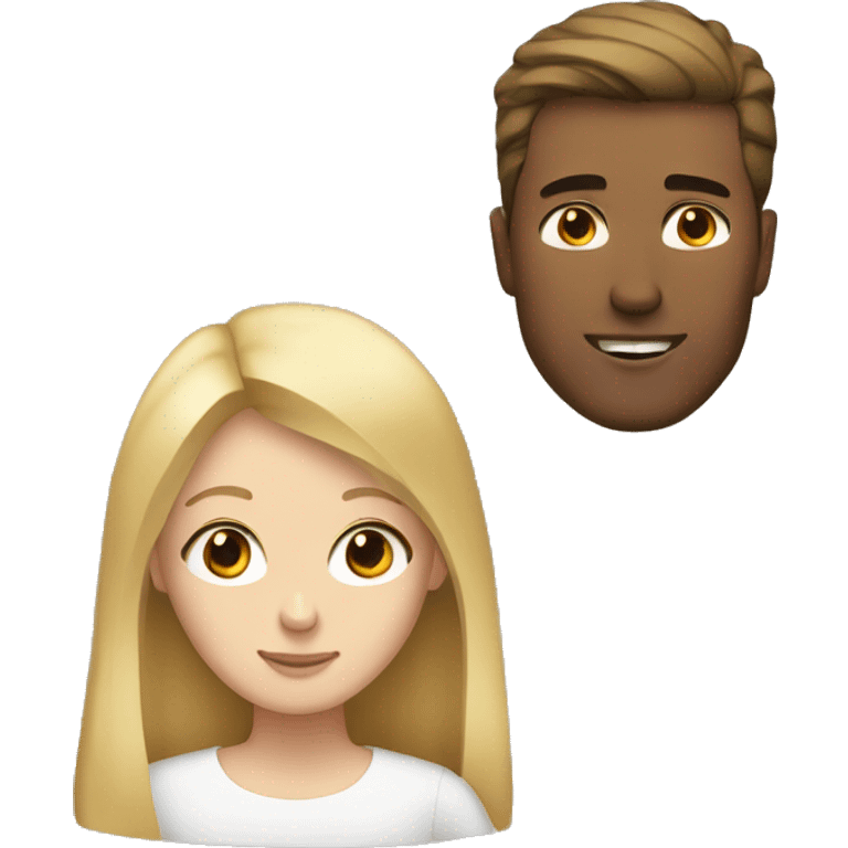 White man with brown hair and blonde girl  emoji