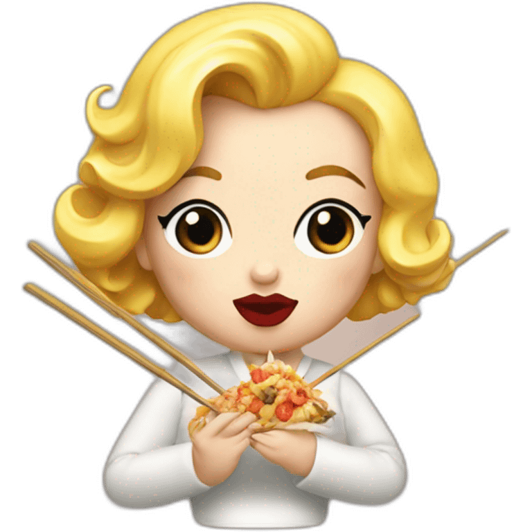 Marilyn monroe eating with chopsticks emoji