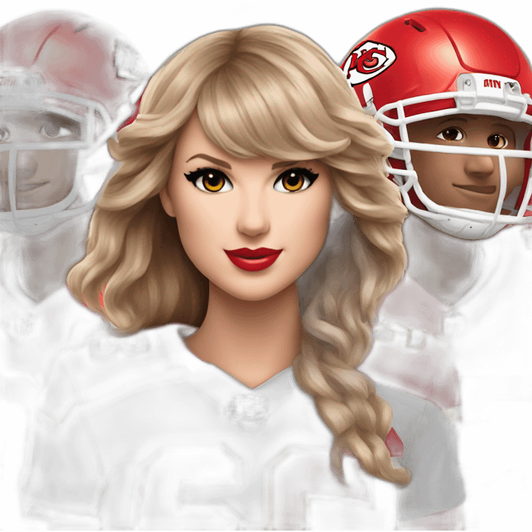 Taylor swift in Kansas City Chiefs jersey emoji