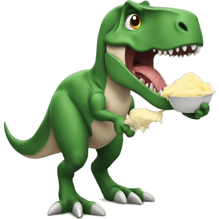 T - Rex eating mashed potatoes emoji