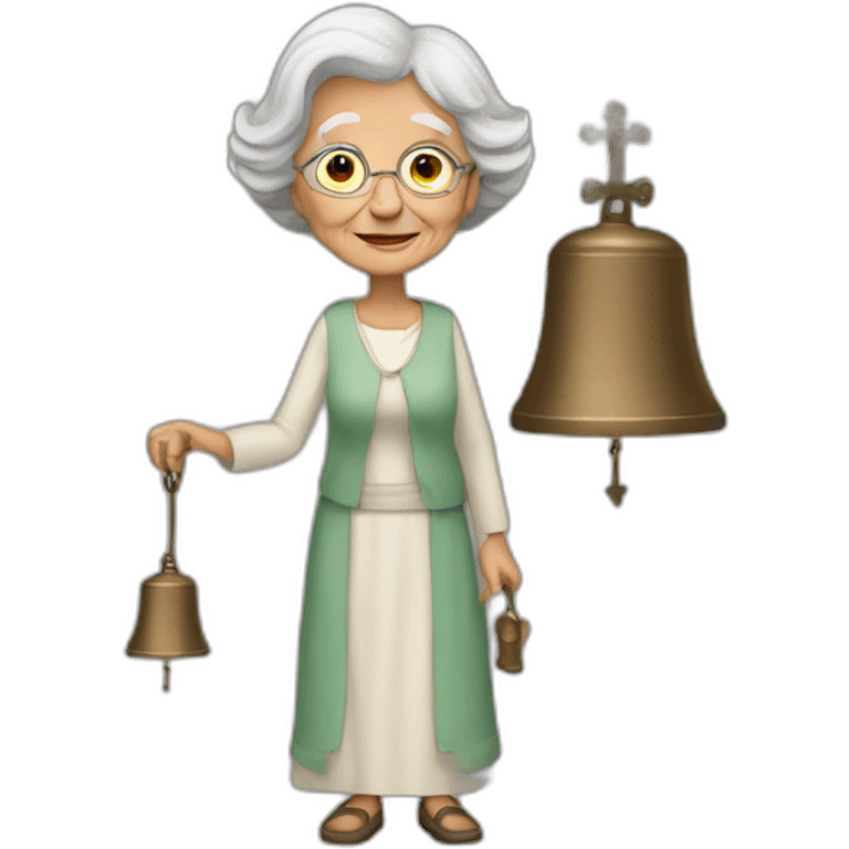 Old woman with a church bells emoji