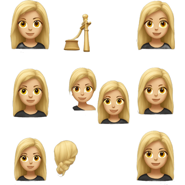 Blonde girl judge realistic emoji