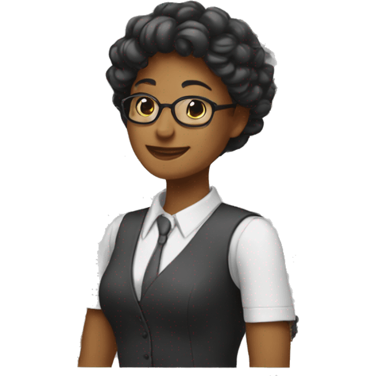 profesora de pelo negro emoji