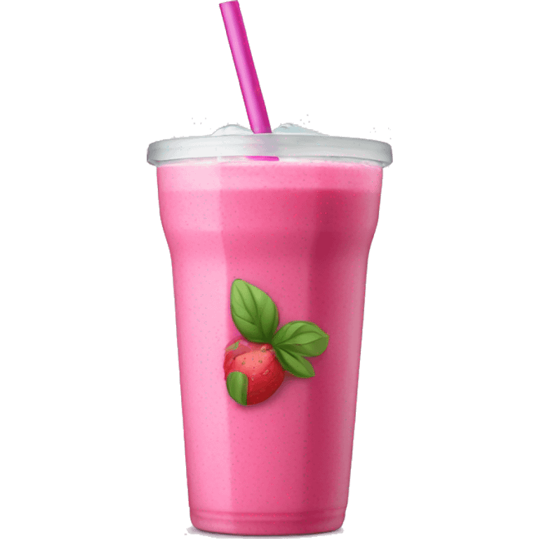 A pink smoothie with a nice straw  emoji