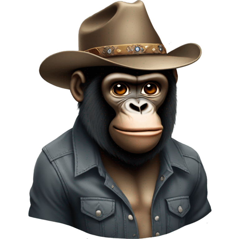 Gorilla tag monkey with cowboy hat  emoji