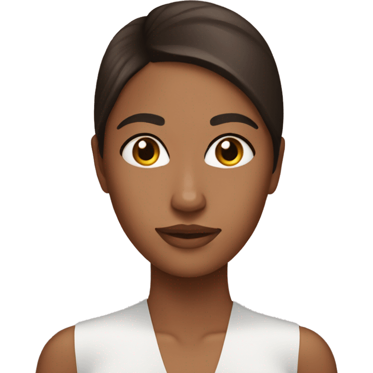 Brunette girl with tan skin wearing skincare mask emoji