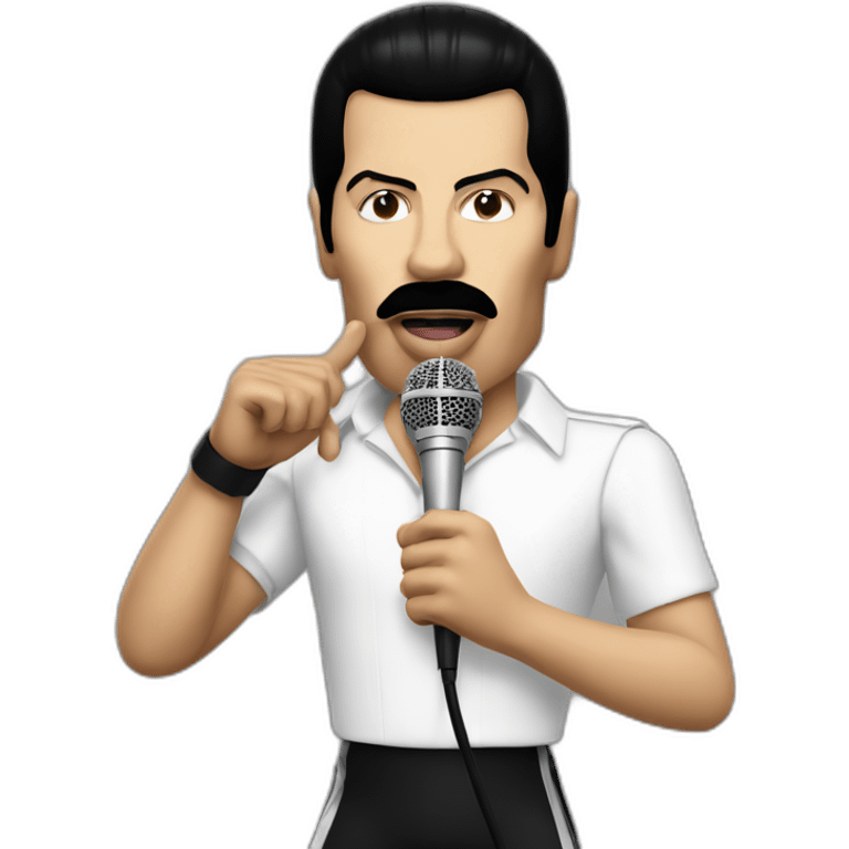 Freddie Mercury with a mic emoji