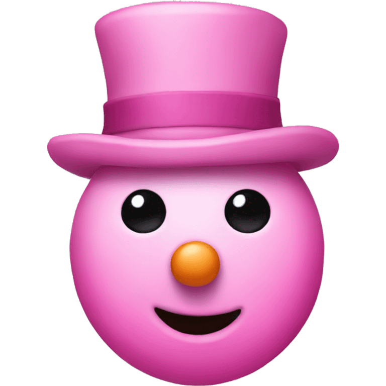 Pink snowman emoji