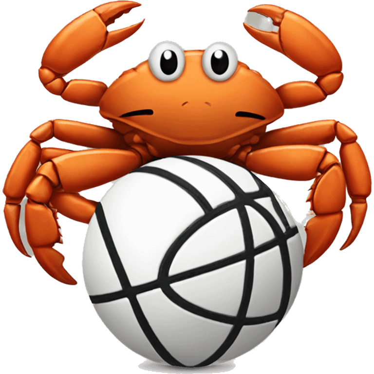 Crab with a basketball emoji