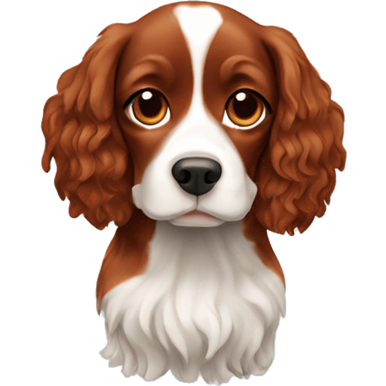 Red and white french britanny spaniel dog emoji