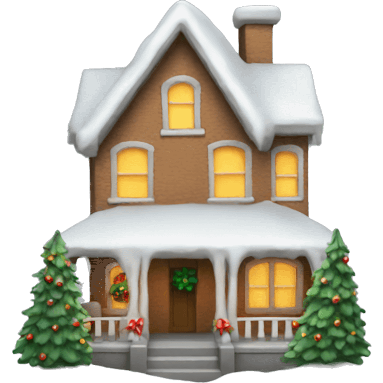 A Christmas house  emoji