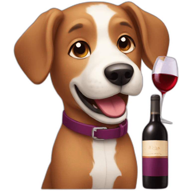 dog drinking wine emoji