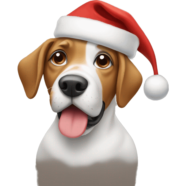 Dog with christmas hat emoji