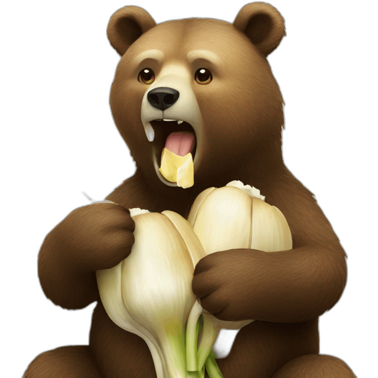 bear eat garlic emoji