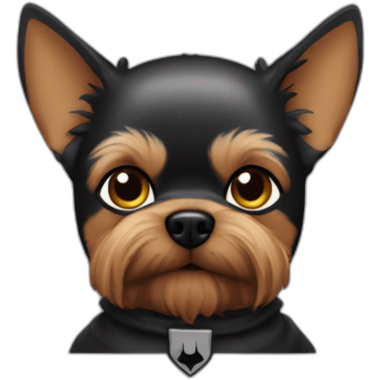 Dog Yorkshire with Batman Costume emoji