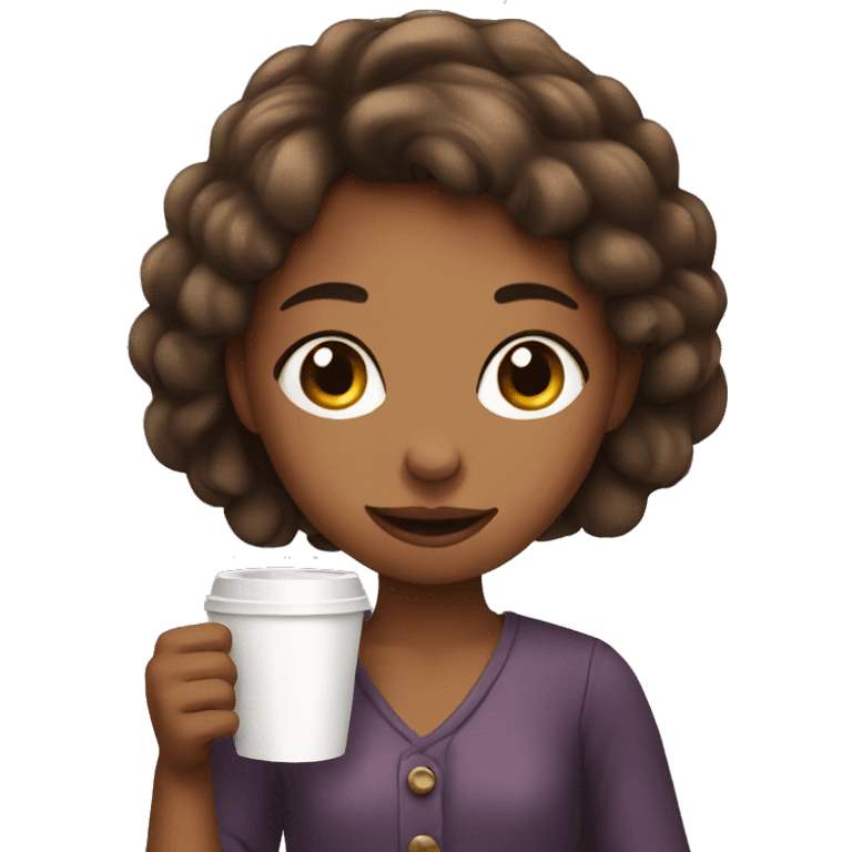 girl holding coffee emoji