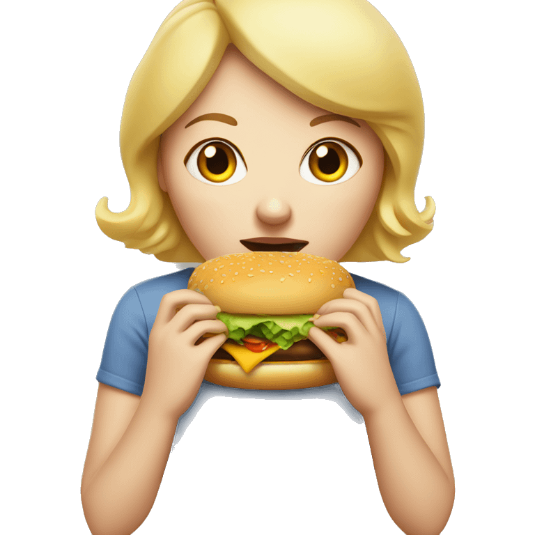 Fat white girl eating a burger  emoji