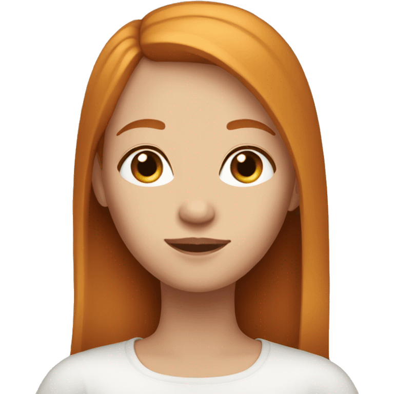 Beautiful girl with straight ginger hair  emoji