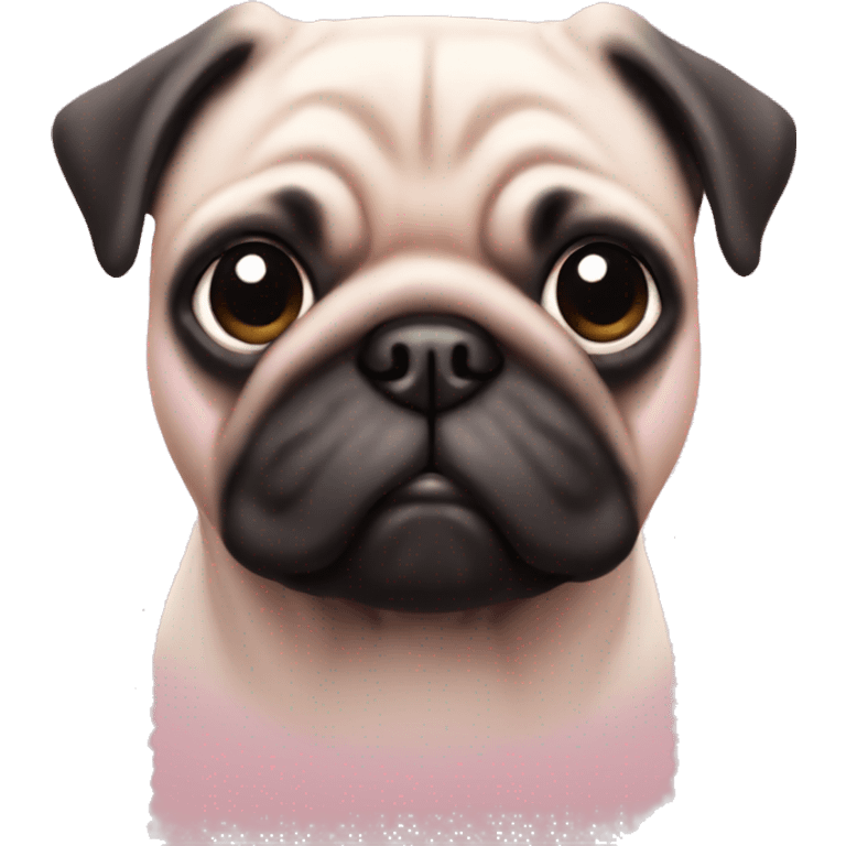 Pug light pink unicorn emoji