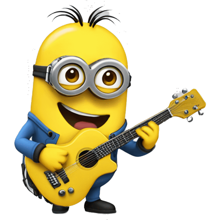  Un minion qui joue de la guitare électrique  emoji