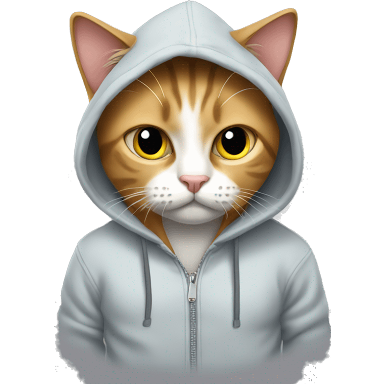 Cat werring a hoodie  emoji