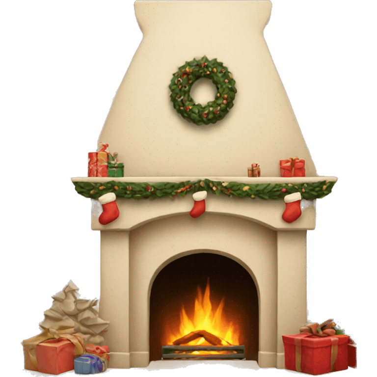 Christmas asthetic beige fireplace emoji