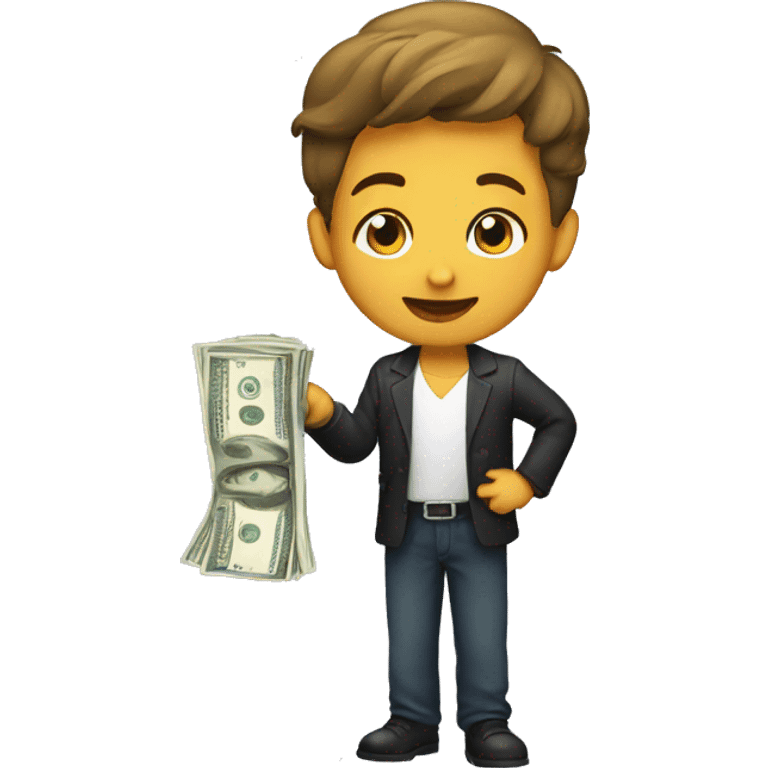 a boy with money emoji