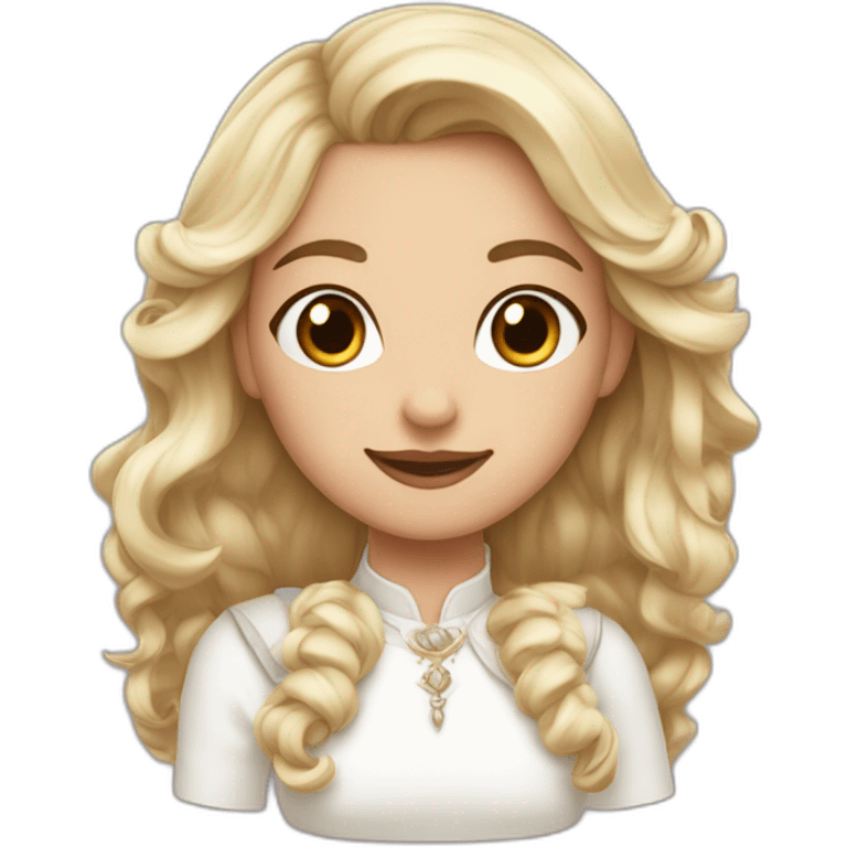 Fille cheveux châtain et blanche de peau emoji