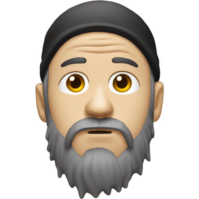 eminem with beard head with a sad face emoji