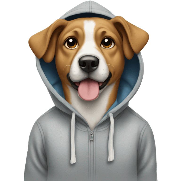 Dog wearing hoodie emoji