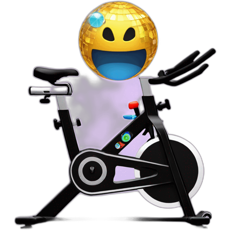 Spin bike and disco ball emoji