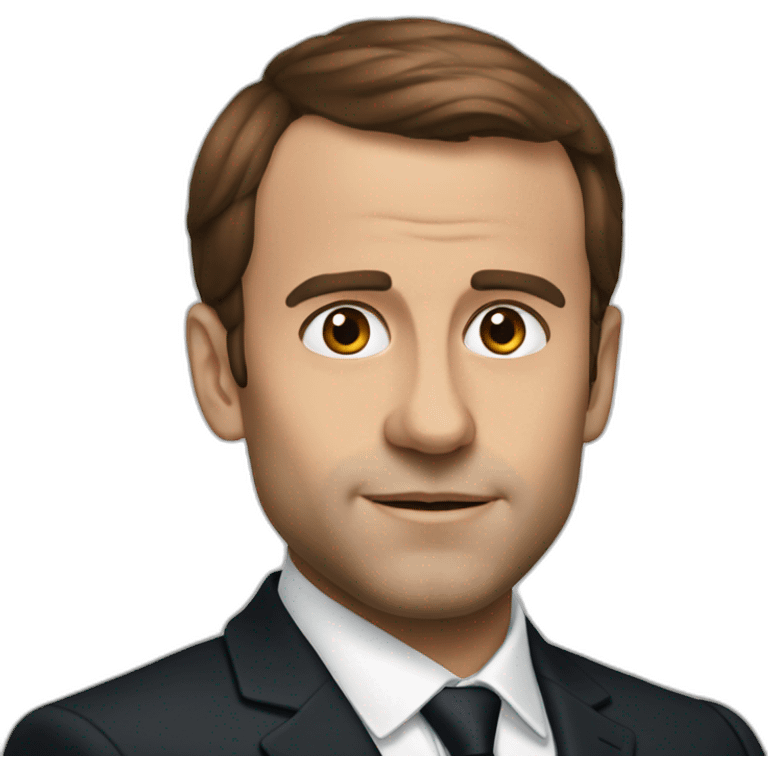 macron with brown hair emoji