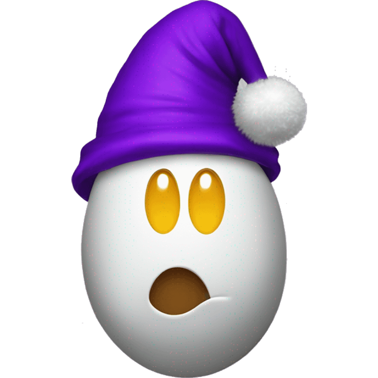 egg plant with a christmas hat  emoji