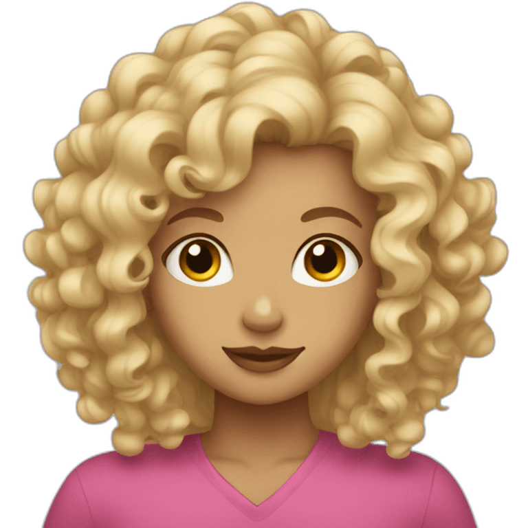 Blonde girl with curly hair emoji