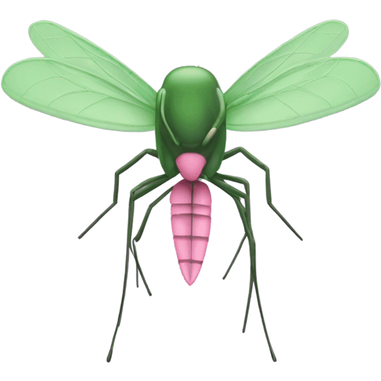 Pink and green mosquito  emoji