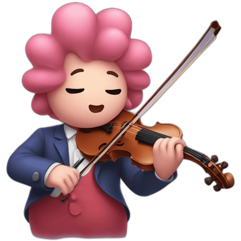 kirby playing a violin emoji