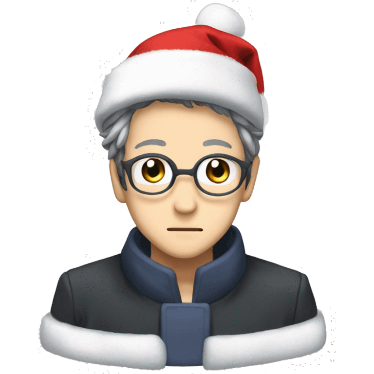 Satoru Gojo from anime with a Christmas hat emoji