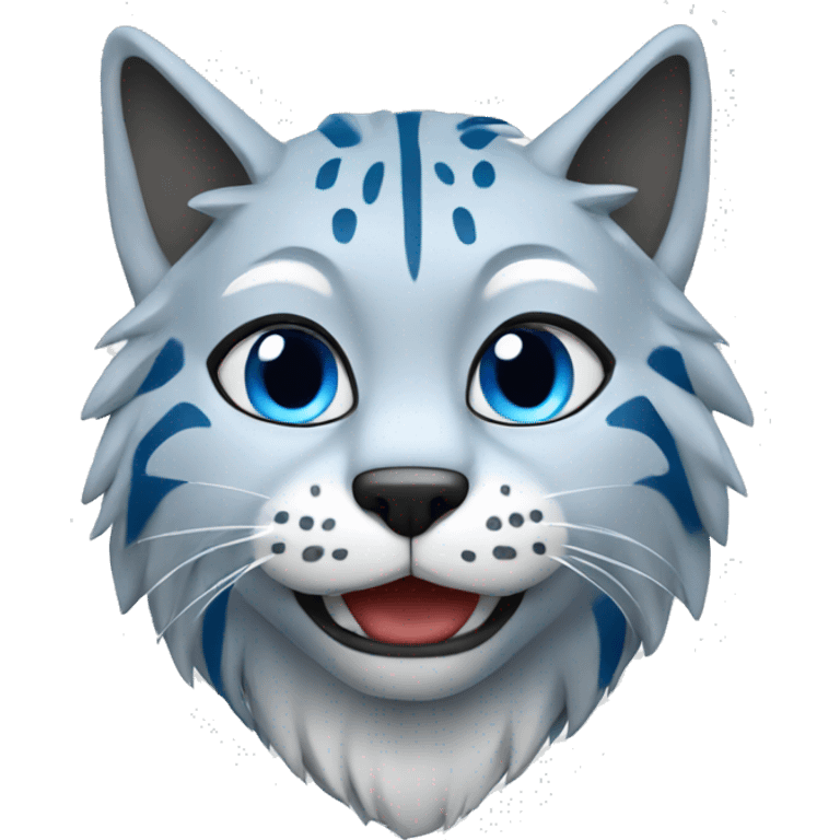 A blue lynx with a laptop emoji