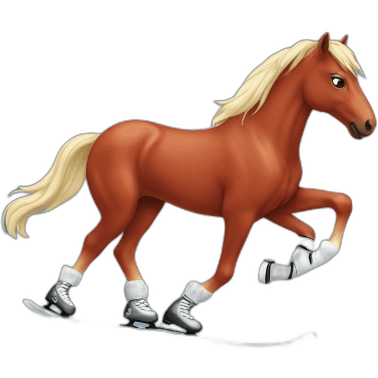 Red Horse ice skating emoji